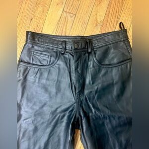 Men’s black LEATHER  pants 32 x 32